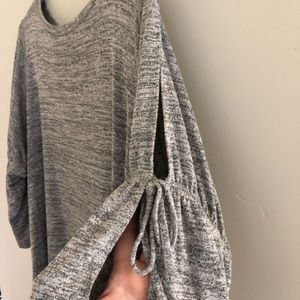 Loft open tie short sleeve knit shirt sz L